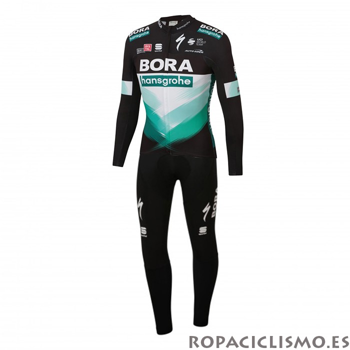 2020 Maillot Bora-hansgrone Tirantes Mangas Largas Negro Verde(1)